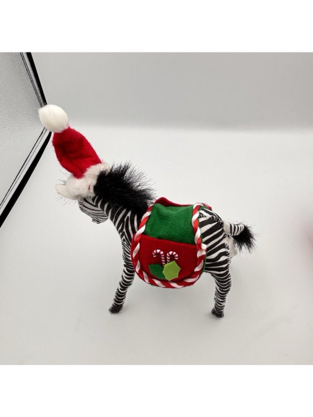 Annalee Dolls Christmas Zebra Candy Canes Santa Hat Plush Red Saddle Black 7” - Picture 7 of 12